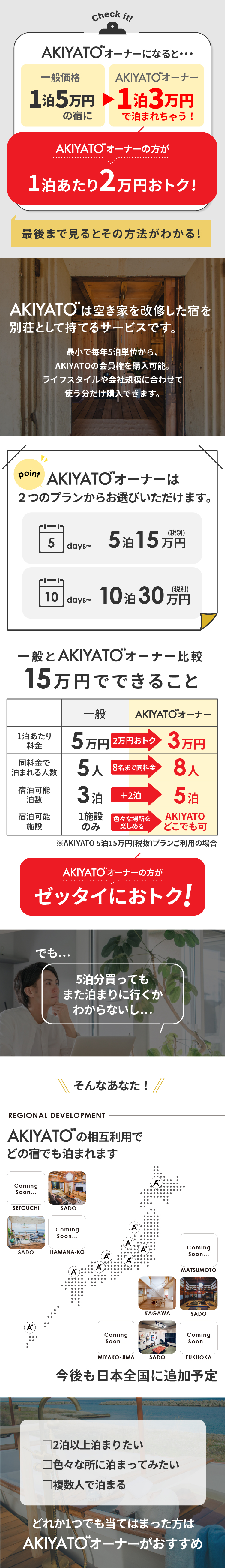 AKIYATOオーナーの方が1拍あたり2万円おトク